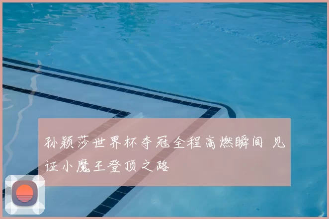 孙颖莎世界杯夺冠全程高燃瞬间 见证小魔王登顶之路